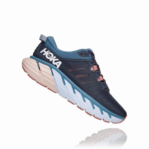 Hoka One One GAVIOTA 3 Road Running Shoes For Women India Navy IN-3587